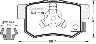 MGA 834 - Тормозные колодки, дисковые, комплект autospares.lv