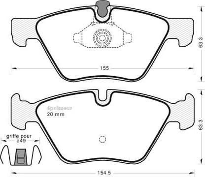 MGA 838 - Тормозные колодки, дисковые, комплект autospares.lv