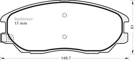 MGA 870 - Тормозные колодки, дисковые, комплект autospares.lv