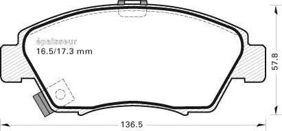 MGA 343 - Тормозные колодки, дисковые, комплект autospares.lv