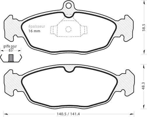 Ferodo FQT732 - Тормозные колодки, дисковые, комплект autospares.lv