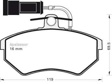 Kawe 80751 - Тормозные колодки, дисковые, комплект autospares.lv