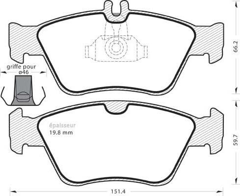 MGA 388 - Тормозные колодки, дисковые, комплект autospares.lv