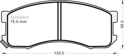 MGA 374 - Тормозные колодки, дисковые, комплект autospares.lv