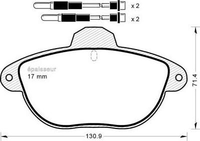 MGA 370 - Тормозные колодки, дисковые, комплект autospares.lv