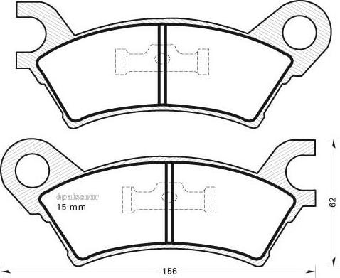 Akebono A-104 - Тормозные колодки, дисковые, комплект autospares.lv