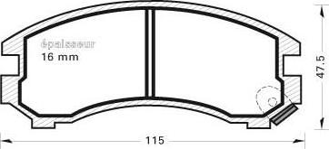 MGA 263 - Тормозные колодки, дисковые, комплект autospares.lv