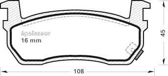 MGA 262 - Тормозные колодки, дисковые, комплект autospares.lv