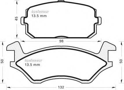 MGA 26 - Тормозные колодки, дисковые, комплект autospares.lv