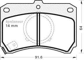 MGA 232 - Тормозные колодки, дисковые, комплект autospares.lv