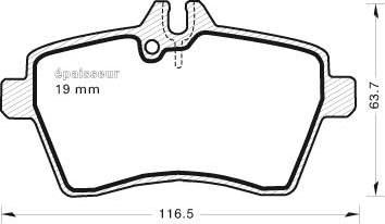 MGA 749 - Тормозные колодки, дисковые, комплект autospares.lv