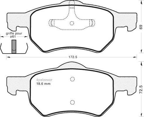 GMC 2380701 - Тормозные колодки, дисковые, комплект autospares.lv