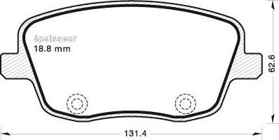 MGA 717 - Тормозные колодки, дисковые, комплект autospares.lv