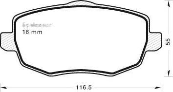 MGA 736 - Тормозные колодки, дисковые, комплект autospares.lv