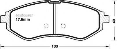 MGA 725 - Тормозные колодки, дисковые, комплект autospares.lv