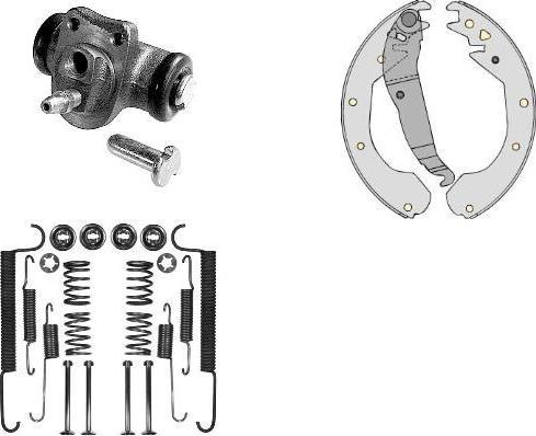 MGA K630557 - Комплект тормозных колодок, барабанные autospares.lv