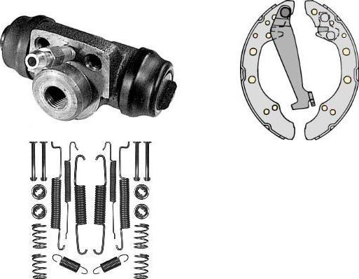 MGA K717599 - Комплект тормозных колодок, барабанные autospares.lv