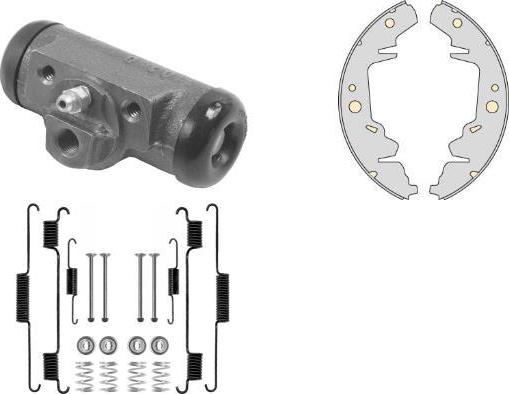 MGA K739840 - Комплект тормозных колодок, барабанные autospares.lv