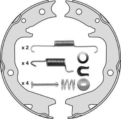 MGA M858R - Комплект тормозов, ручник, парковка autospares.lv