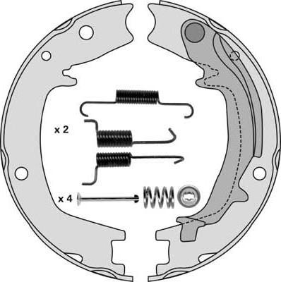 MGA M857R - Комплект тормозов, ручник, парковка autospares.lv