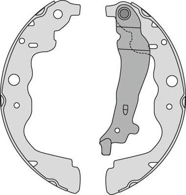 MGA M881 - Комплект тормозных колодок, барабанные autospares.lv