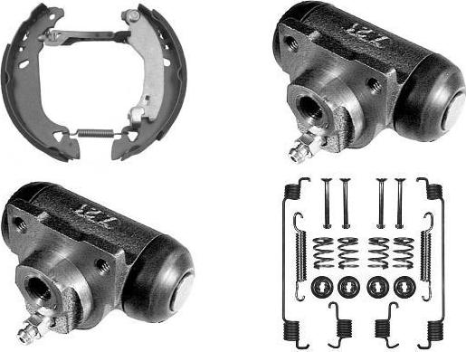 MGA PM636124 - Комплект тормозных колодок, барабанные autospares.lv