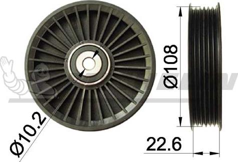 MICHELIN EngineParts SMAMP04088 - Ролик, поликлиновый ремень autospares.lv