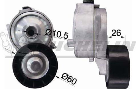 MICHELIN EngineParts SMAMP03365 - Натяжитель, поликлиновый ремень autospares.lv