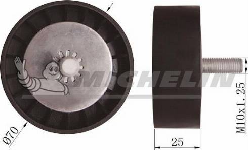 MICHELIN EngineParts SMAMP03361 - Ролик, поликлиновый ремень autospares.lv