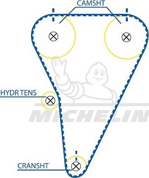 MICHELIN EngineParts SMATB0413 - Зубчатый ремень ГРМ autospares.lv