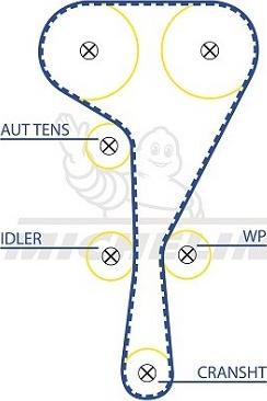 MICHELIN EngineParts SMATB0091 - Зубчатый ремень ГРМ autospares.lv