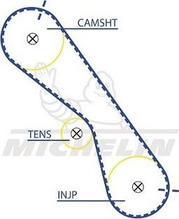 MICHELIN EngineParts SMATB0093 - Зубчатый ремень ГРМ autospares.lv