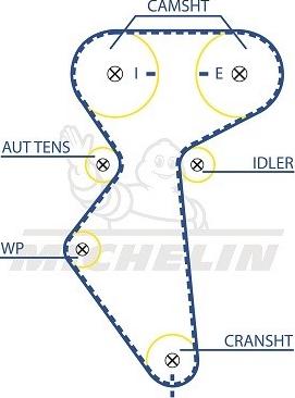 MICHELIN EngineParts SMATB0012 - Зубчатый ремень ГРМ autospares.lv