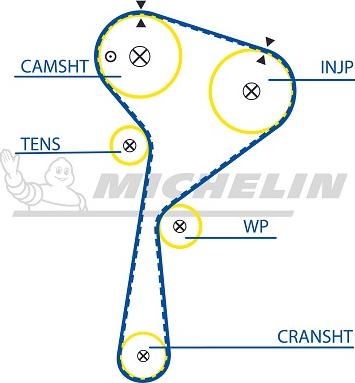 MICHELIN EngineParts SMATB0080 - Зубчатый ремень ГРМ autospares.lv