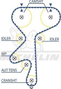 MICHELIN EngineParts SMATB0081 - Зубчатый ремень ГРМ autospares.lv