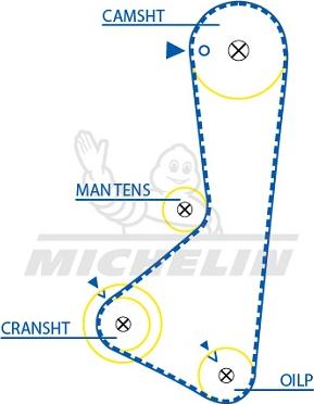 MICHELIN EngineParts SMATB0168 - Зубчатый ремень ГРМ autospares.lv