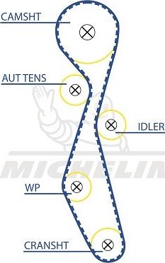 MICHELIN EngineParts SMATB0256 - Зубчатый ремень ГРМ autospares.lv