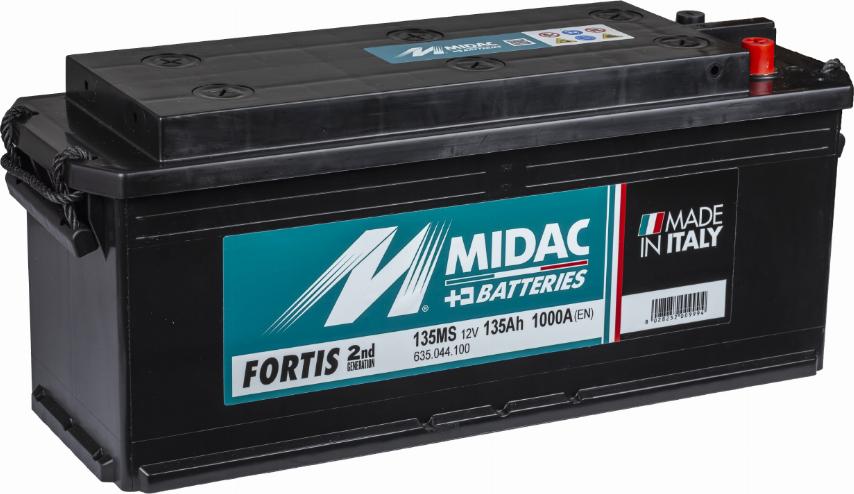 MIDAC 135MS - Стартерная аккумуляторная батарея, АКБ autospares.lv