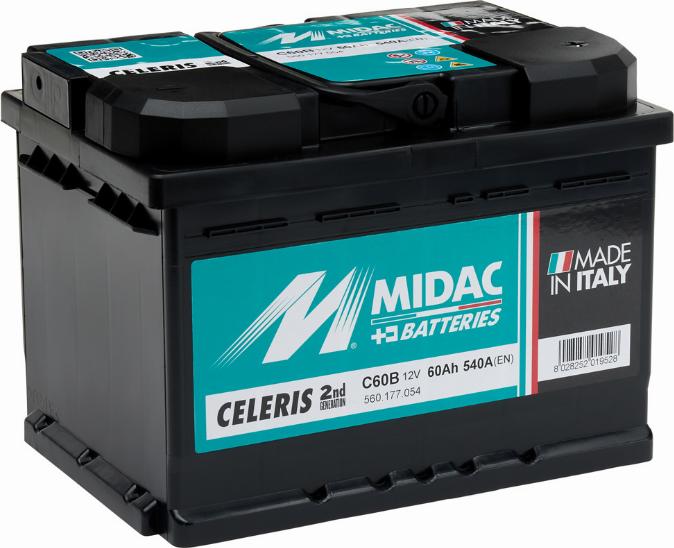 MIDAC C60B - Стартерная аккумуляторная батарея, АКБ autospares.lv