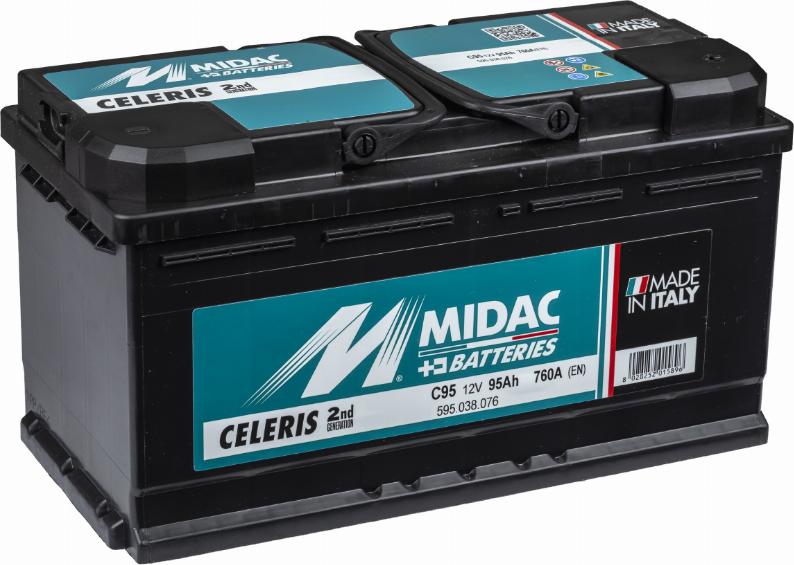 MIDAC C95 - Стартерная аккумуляторная батарея, АКБ autospares.lv