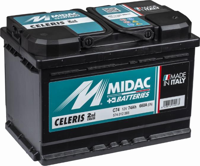 MIDAC C74 - Стартерная аккумуляторная батарея, АКБ autospares.lv