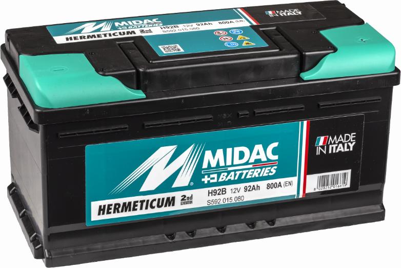 MIDAC H92B - Стартерная аккумуляторная батарея, АКБ autospares.lv