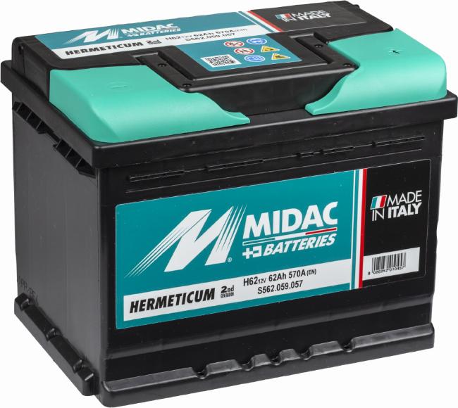 MIDAC H62 - Стартерная аккумуляторная батарея, АКБ autospares.lv