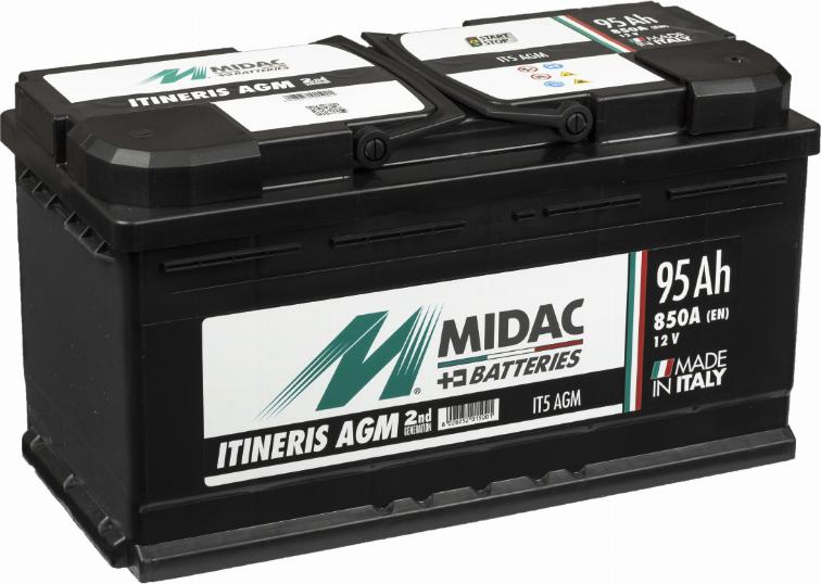 MIDAC IT5 AGM - Стартерная аккумуляторная батарея, АКБ autospares.lv