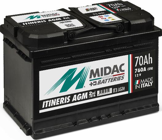 MIDAC IT3 AGM - Стартерная аккумуляторная батарея, АКБ autospares.lv