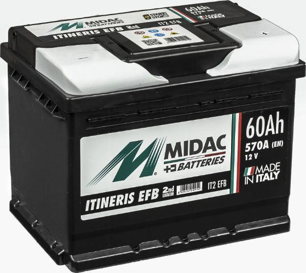 MIDAC IT2 EFB - Стартерная аккумуляторная батарея, АКБ autospares.lv