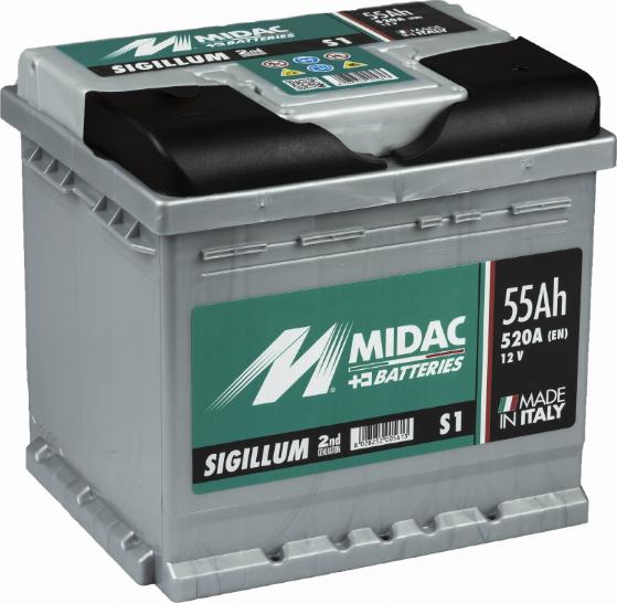 MIDAC S1 - Стартерная аккумуляторная батарея, АКБ autospares.lv