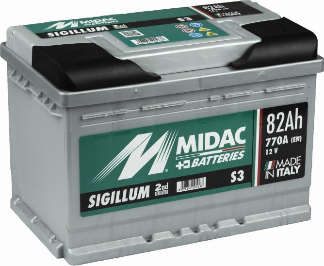 MIDAC S3 - Стартерная аккумуляторная батарея, АКБ autospares.lv