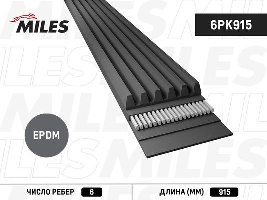 Miles 6PK915 - Поликлиновой ремень autospares.lv