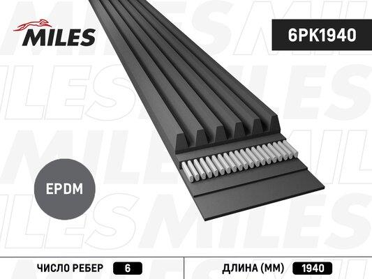 Miles 6PK1940 - Поликлиновой ремень autospares.lv